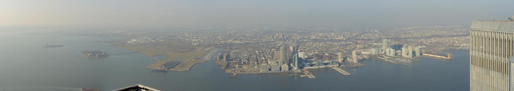 Panorama of New York from the World Trade Centre<br>Location: <a href="https://www.google.com/maps/search/?api=1&query=40.71101,-74.0131" target="_new">World Trade Centre Outside Observation Deck</a>